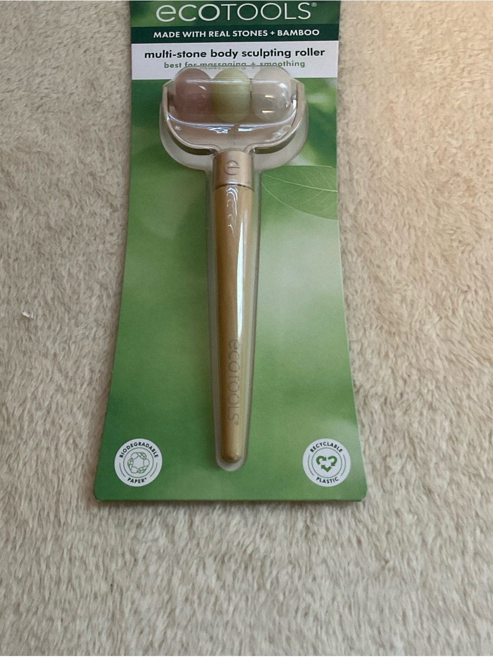 EcoTools Multi-Stone Body Sculpting Roller - Beige with Multi-stone Heads